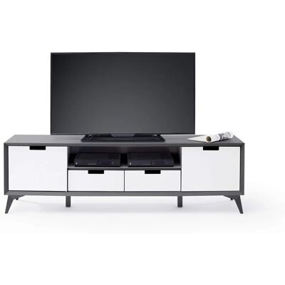 MCA Möbel Netanja Grau Weiß TV Lowboard - TV Lowboard MCA Möbel Netanja Grau Weiß TV Lowboard - TV Lowboard