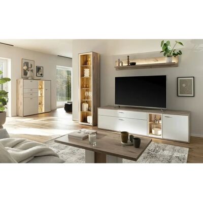 MCA FURNITURE SANTERNO Couchtisch - Rechteckig, Holzoptik, Säulengestell MCA FURNITURE SANTERNO Couchtisch - Rechteckig, Holzoptik, Säulengestell