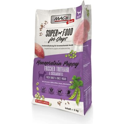 MAC's Dog Mono Puppy mit Truthahn 3kg - Hundefutter MAC's Dog Mono Puppy mit Truthahn 3kg - Hundefutter