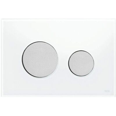 TECE GmbH Plaque de commande WC TECEloop Verre Blanc - Double chasse, Design moderne - Publicité TECE GmbH Plaque de commande WC TECEloop Verre Blanc - Double chasse, Design moderne - Publicité