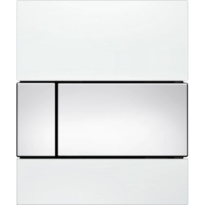 Placa de descarga para urinario TECE - Vidrio blanco y botones cromados Placa de descarga para urinario TECE - Vidrio blanco y botones cromados