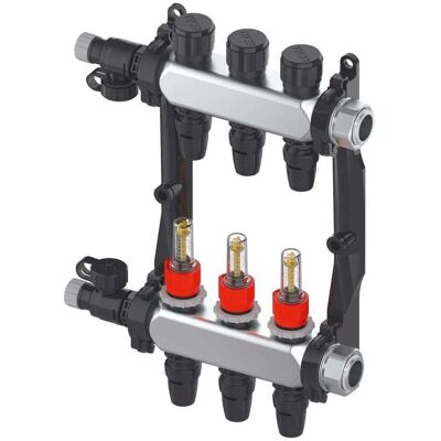 TECE GmbH TECEfloor Distributore di calore in acciaio inossidabile, Tipo TECElogo-Push, 5 circuiti TECE GmbH TECEfloor Distributore di calore in acciaio inossidabile, Tipo TECElogo-Push, 5 circuiti