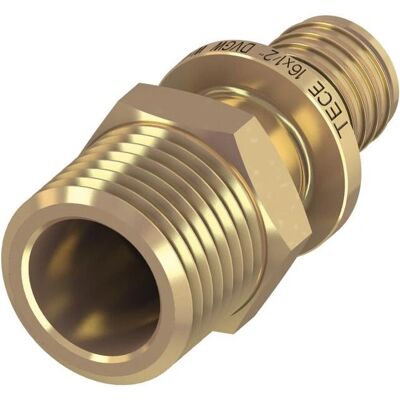 TECE - TECEflex 7655 - Latón - 16mm 1/2in rosca - Boquilla de transición TECE - TECEflex 7655 - Latón - 16mm 1/2in rosca - Boquilla de transición