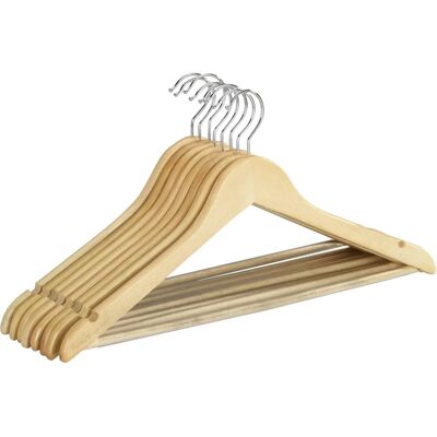 WENKO Eco 8er Set Holzkleiderbügel - Robuste Garderobenhaken WENKO Eco 8er Set Holzkleiderbügel - Robuste Garderobenhaken