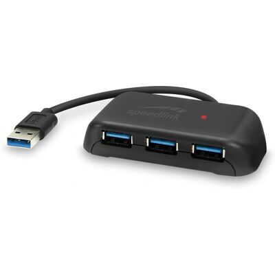 Speedlink Snappy Evo USB-Hub - 4 Ports, Schwarz Speedlink Snappy Evo USB-Hub - 4 Ports, Schwarz