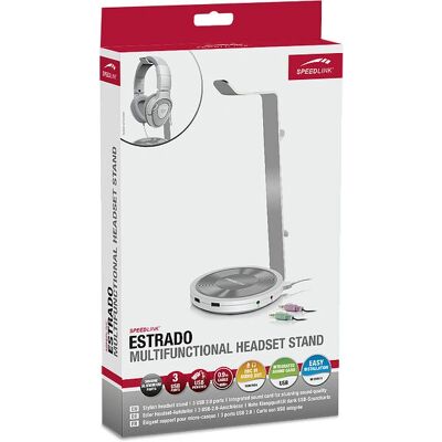 Soporte de auriculares Speedlink ESTRADO con USB - Plata Soporte de auriculares Speedlink ESTRADO con USB - Plata