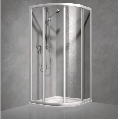 Koralle TwiggyTop VKSTT Schuifdeur - 2-delig, 90x185cm, Straal 55cm Koralle TwiggyTop VKSTT Schuifdeur - 2-delig, 90x185cm, Straal 55cm