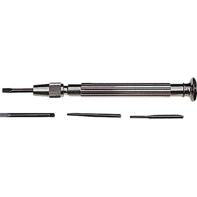BRW 120 Typ 521/M - Vernickelter Uhrmacher-Schraubenzieher mit Wechselklingen BRW 120 Typ 521/M - Vernickelter Uhrmacher-Schraubenzieher mit Wechselklingen