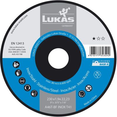 Lukas - Base-X - 230 mm - 1.9 mm - Trennscheibe Lukas - Base-X - 230 mm - 1.9 mm - Trennscheibe
