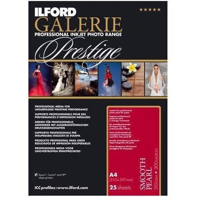 Carta fotografica Ilford Galerie Prestige Smooth Pearl - A4 - 310gsm Carta fotografica Ilford Galerie Prestige Smooth Pearl - A4 - 310gsm