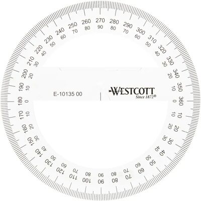 Transporteur Westcott 360° Transparent - 10 cm Transporteur Westcott 360° Transparent - 10 cm