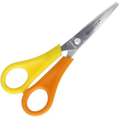 Ciseaux pour enfants WESTCOTT - Pointe acérée 130mm - Orange/Jaune - Publicité Ciseaux pour enfants WESTCOTT - Pointe acérée 130mm - Orange/Jaune - Publicité