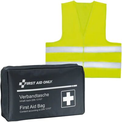 FIRST AID ONLY Kompakte Erste-Hilfe-Tasche mit Warnweste - Erste-Hilfe-Set FIRST AID ONLY Kompakte Erste-Hilfe-Tasche mit Warnweste - Erste-Hilfe-Set