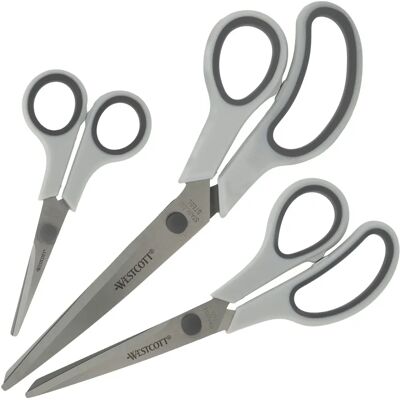 Westcott Easy Grip Schaarset - 3 Stuks - Comfortabel Knippen Westcott Easy Grip Schaarset - 3 Stuks - Comfortabel Knippen