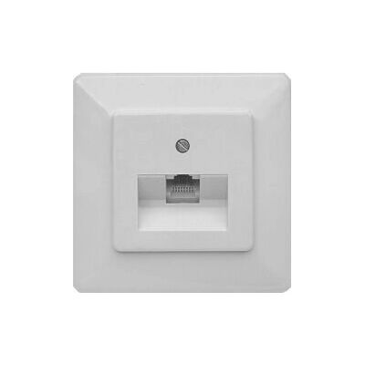 Kräcker Wandmontiertes ISDN-Steckdose - 8cm Perlweiß - Anschlussdose Kräcker Wandmontiertes ISDN-Steckdose - 8cm Perlweiß - Anschlussdose