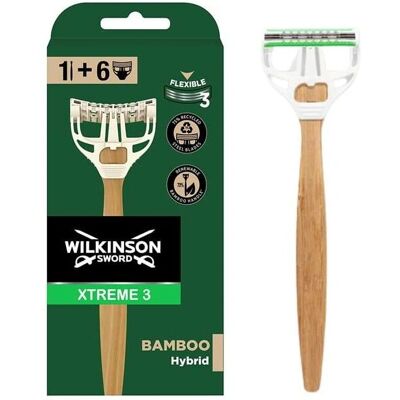 Wilkinson Xtreme 3 Bamboo Hybrid - Safety Razor - 6 Refills Wilkinson Xtreme 3 Bamboo Hybrid - Safety Razor - 6 Refills