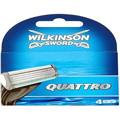 Wilkinson Sword Quattro Scheermesjes - Verpakking van 4 Wilkinson Sword Quattro Scheermesjes - Verpakking van 4