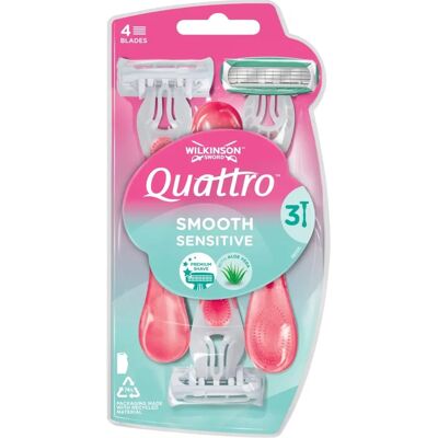 Wilkinson Sword Quattro Pour Femmes Sensitive - Rasoirs Wilkinson Sword Quattro Pour Femmes Sensitive - Rasoirs