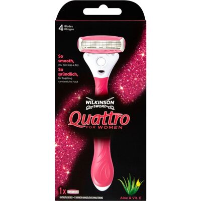 Wilkinson Quattro Žiletka pro ženy - 4 čepele, Hydratační, Otočná hlava Wilkinson Quattro Žiletka pro ženy - 4 čepele, Hydratační, Otočná hlava