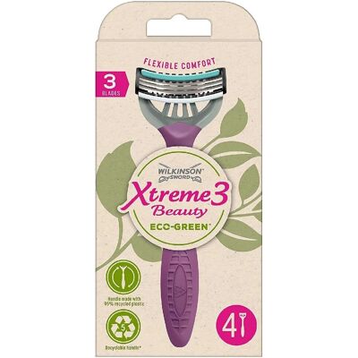 Wilkinson Sword Xtreme 3 Beauty Eco Green - Afiadora Reutilizável e Reciclável para Mulheres Wilkinson Sword Xtreme 3 Beauty Eco Green - Afiadora Reutilizável e Reciclável para Mulheres