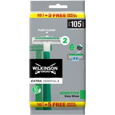 Wilkinson Extra Essential 2 Sensitive Rasoi usa e getta - Uomo Wilkinson Extra Essential 2 Sensitive Rasoi usa e getta - Uomo