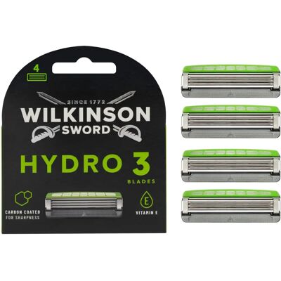Wilkinson Sword Hydro 3 Proteção de pele para homens - 4 recargas Wilkinson Sword Hydro 3 Proteção de pele para homens - 4 recargas
