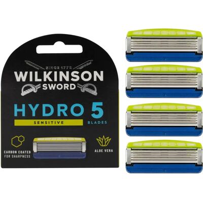 Lâminas de Substituição Wilkinson Sword Hydro 5 Skin Protection Sensitive - 4 unid. Lâminas de Substituição Wilkinson Sword Hydro 5 Skin Protection Sensitive - 4 unid.