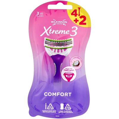 Wilkinson Sword Xtreme 3 Confort Mulheres - 6 Pacotes Wilkinson Sword Xtreme 3 Confort Mulheres - 6 Pacotes