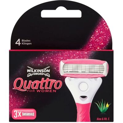 Lame da rasoio Wilkinson Sword Quattro per donne - 2 confezioni da 3 lame Lame da rasoio Wilkinson Sword Quattro per donne - 2 confezioni da 3 lame
