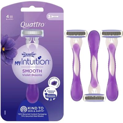 Wilkinson Sword Quattro W My Intuition Smooth Violet Blooms disposable razors - Razors Wilkinson Sword Quattro W My Intuition Smooth Violet Blooms disposable razors - Razors