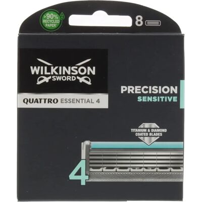 Wymienne ostrza Wilkinson Sword Quattro Titanium Sensitive - 8 szt. Wymienne ostrza Wilkinson Sword Quattro Titanium Sensitive - 8 szt.