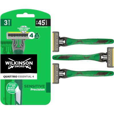 Wilkinson Sword Quattro Titanium Sensitive - Jednorazowe maszynki do golenia dla mężczyzn Wilkinson Sword Quattro Titanium Sensitive - Jednorazowe maszynki do golenia dla mężczyzn