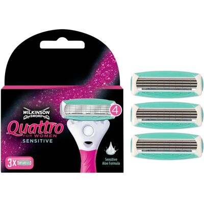 Wilkinson Sword Quattro Für Frauen Sensitive - 3 Stück - Rasierer Wilkinson Sword Quattro Für Frauen Sensitive - 3 Stück - Rasierer