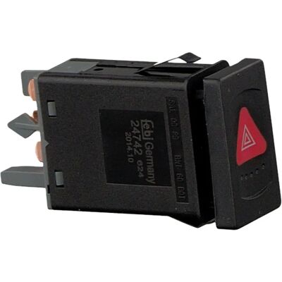 FEBI BILSTEIN Interruptor de luz de aviso - Interruptor de botão - Preto - VW Passat FEBI BILSTEIN Interruptor de luz de aviso - Interruptor de botão - Preto - VW Passat
