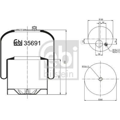 FEBI BILSTEIN 35691 Luftfjæringspose - Luftfjæring FEBI BILSTEIN 35691 Luftfjæringspose - Luftfjæring