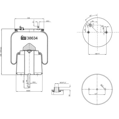 FEBI BILSTEIN Luftaffjedring Støvle - Bagaksel, 228mm, 410mm - Luftaffjedring FEBI BILSTEIN Luftaffjedring Støvle - Bagaksel, 228mm, 410mm - Luftaffjedring