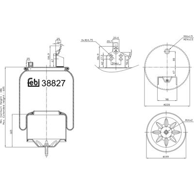 FEBI BILSTEIN 38827 Σουφλέτα αέρα - Volvo FH πίσω FEBI BILSTEIN 38827 Σουφλέτα αέρα - Volvo FH πίσω
