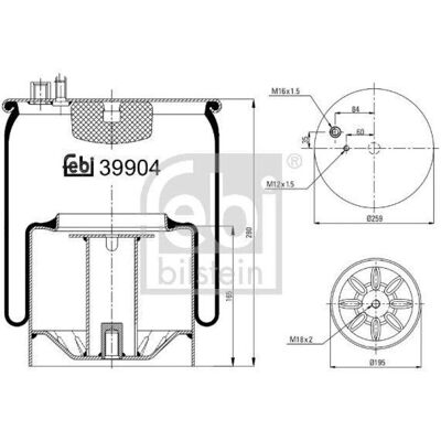 FEBI BILSTEIN Modell 39904 - Luftfjädringsbälg för bakaxeln FEBI BILSTEIN Modell 39904 - Luftfjädringsbälg för bakaxeln