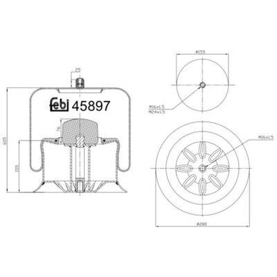 FEBI BILSTEIN 45897 Luftfederung, Federbein FEBI BILSTEIN 45897 Luftfederung, Federbein
