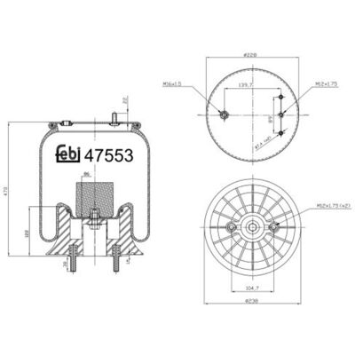 FEBI BILSTEIN 47553 Gomma di sospensione aria - Sospensione pneumatica FEBI BILSTEIN 47553 Gomma di sospensione aria - Sospensione pneumatica