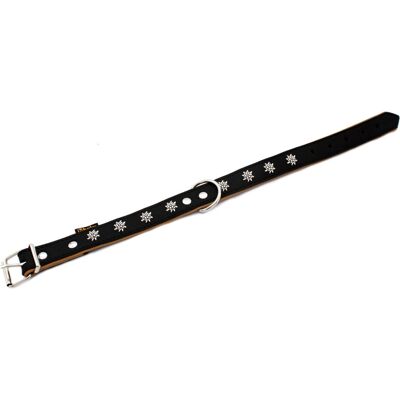 Collier en Cuir Heim - Edelweiß, Noir/Naturel - 36-44cm Collier en Cuir Heim - Edelweiß, Noir/Naturel - 36-44cm