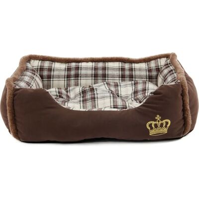 HEIM Krone Haustierbett - Braun/Weiß - 61x48x18 cm HEIM Krone Haustierbett - Braun/Weiß - 61x48x18 cm