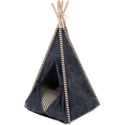 HEIM Tipi-Zelt Jeanstrend Haustierbett - Dunkelblau - Haustierbett HEIM Tipi-Zelt Jeanstrend Haustierbett - Dunkelblau - Haustierbett