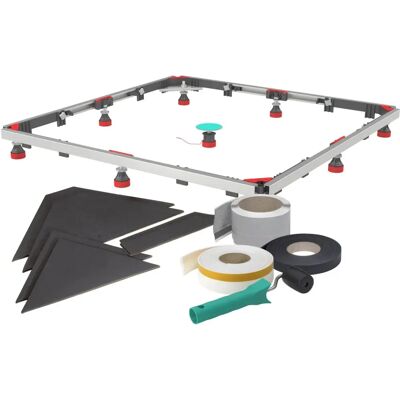 Set doccia MEPA - Vasca in acciaio rettangolare con telaio di montaggio e ADS Set doccia MEPA - Vasca in acciaio rettangolare con telaio di montaggio e ADS