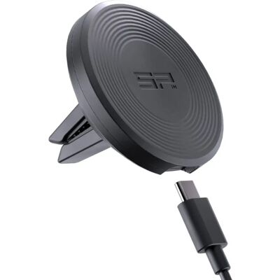 Support Téléphone Noir avec Chargement Sans Fil - Support de Voiture - Publicité Support Téléphone Noir avec Chargement Sans Fil - Support de Voiture - Publicité