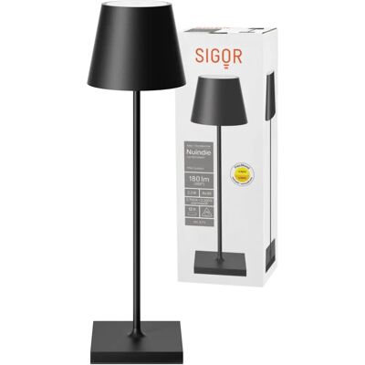 Lampe de table rechargeable Sigor Nuindie - IP54, 2.2W, 38cm - Publicité Lampe de table rechargeable Sigor Nuindie - IP54, 2.2W, 38cm - Publicité