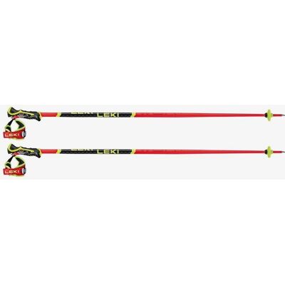 Leki WCR SL 3D - Rot/Schwarz/Neonyellow - Skistöcke Leki WCR SL 3D - Rot/Schwarz/Neonyellow - Skistöcke