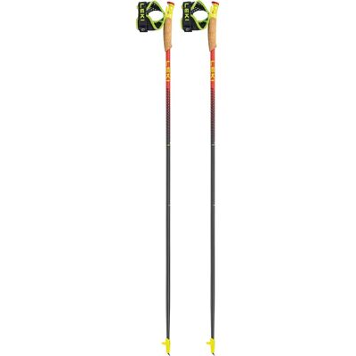 Bâton Vertical K de Leki - Bâtons de Randonnée en Carbone Naturel - Rouge Brillant - Jaune Néon - Publicité Bâton Vertical K de Leki - Bâtons de Randonnée en Carbone Naturel - Rouge Brillant - Jaune Néon - Publicité