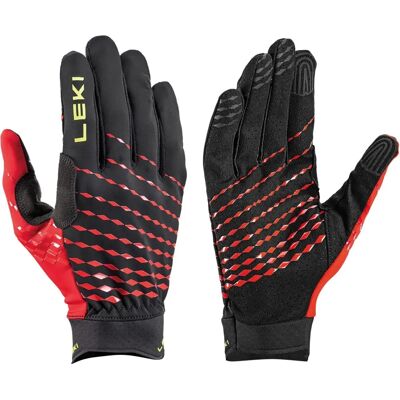 Gants Doigts Ultra Trail Breeze Leki - Course en sentier - Noir - Rouge - Neonyellow - Publicité Gants Doigts Ultra Trail Breeze Leki - Course en sentier - Noir - Rouge - Neonyellow - Publicité