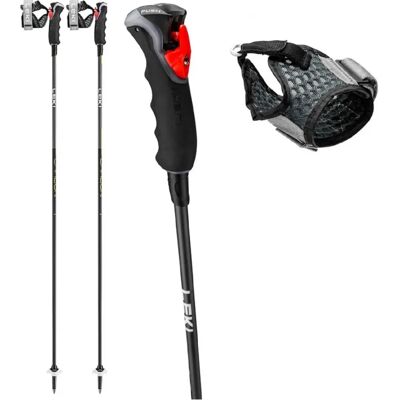 Leki Carbon 12 3D Zwart/Donker Antraciet/Neonyellow - 135 cm - Skistokken Leki Carbon 12 3D Zwart/Donker Antraciet/Neonyellow - 135 cm - Skistokken